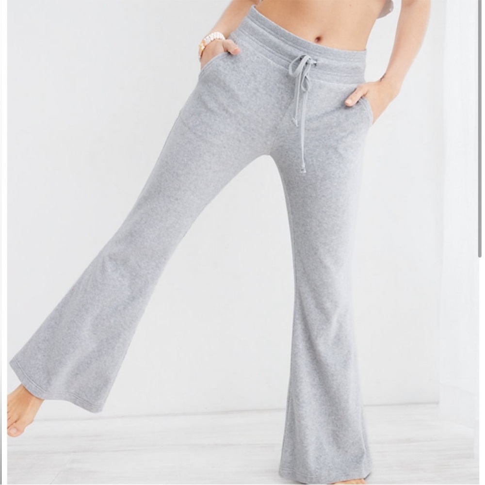 Aerie velour high waisted sweatpants flare